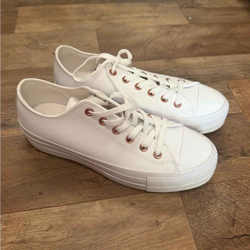 Women's Leather Converse Platform Sneakers - Brand New